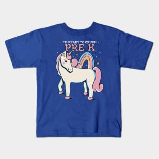 Ready to Crush Pre-K Cute Unicorn Back to School Preschool Kids T-Shirt